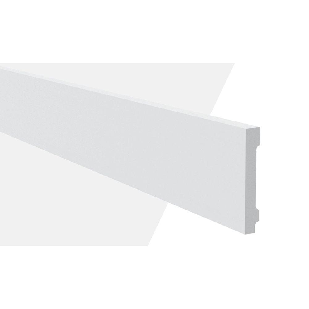 Kit Rodapé de Poliestireno 10cm x 13mm x 2.00m Fn10 com 4 Barras GART Branco Acetinado