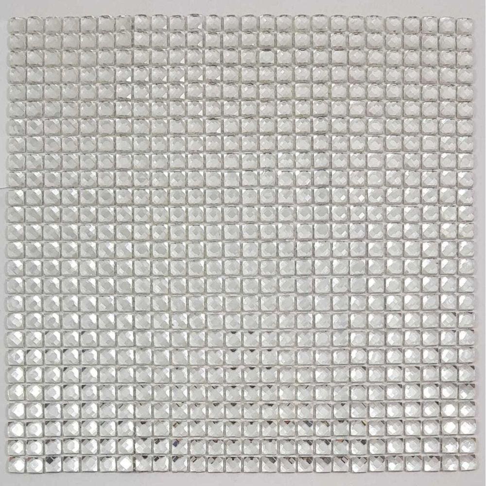 Pastilha Espelhada 29x29cm Mirror Mosaic Glass Mosic Prata