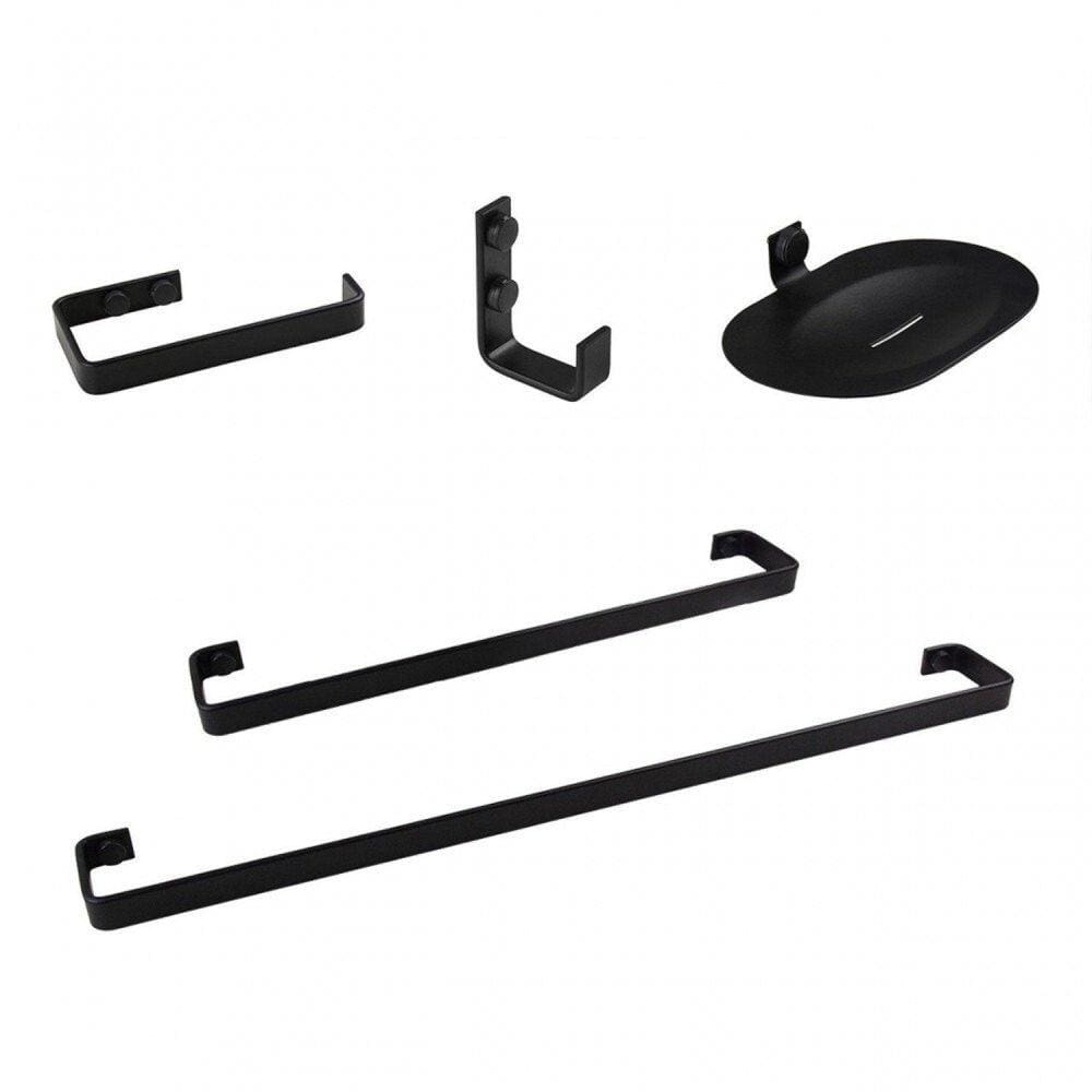 Kit de Acessórios para Banheiro 5 Peças Concept Preto Fosco