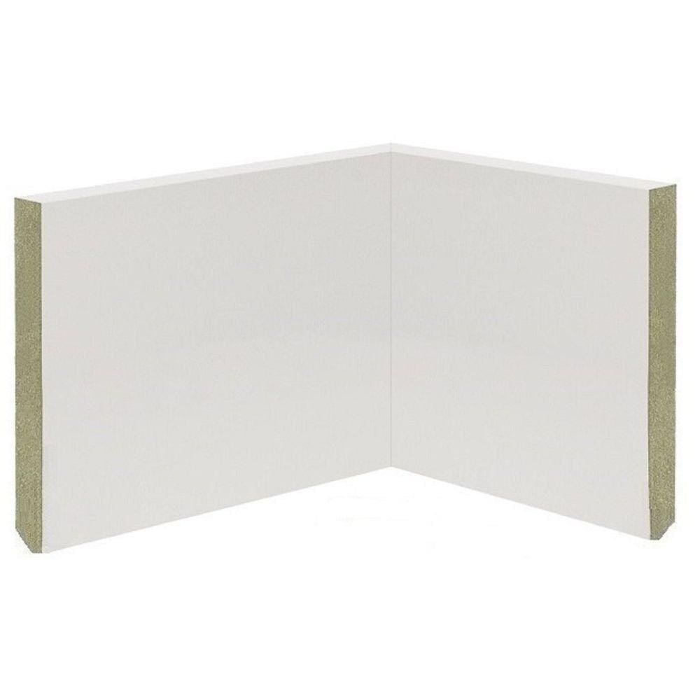 Rodapé de MDF 15cm x 15mm x 2.20m Revestido Liso Casablanca Branco