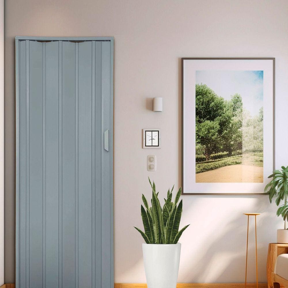 Porta Sanfonada de PVC 210x94cm Bariri Cinza Granizo