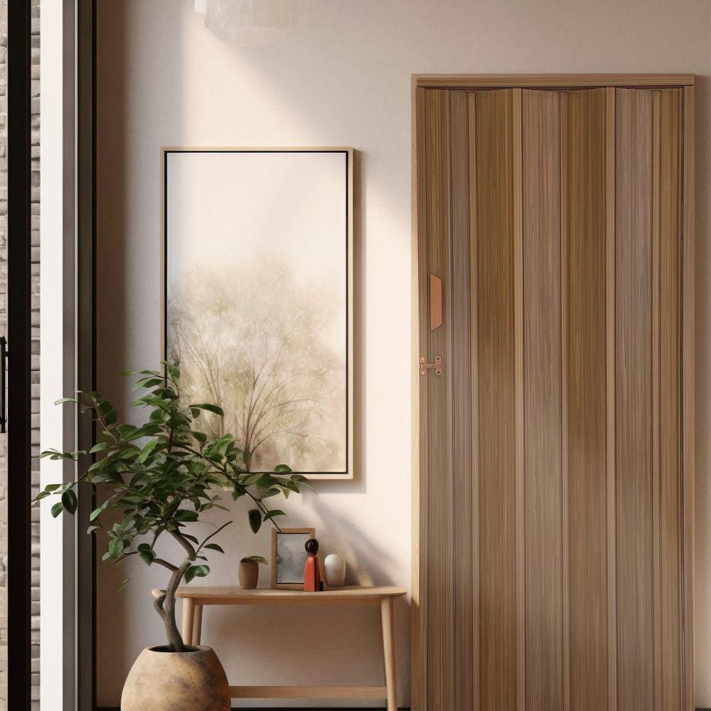 Porta Sanfonada de PVC 210x115cm Bariri Imbuia