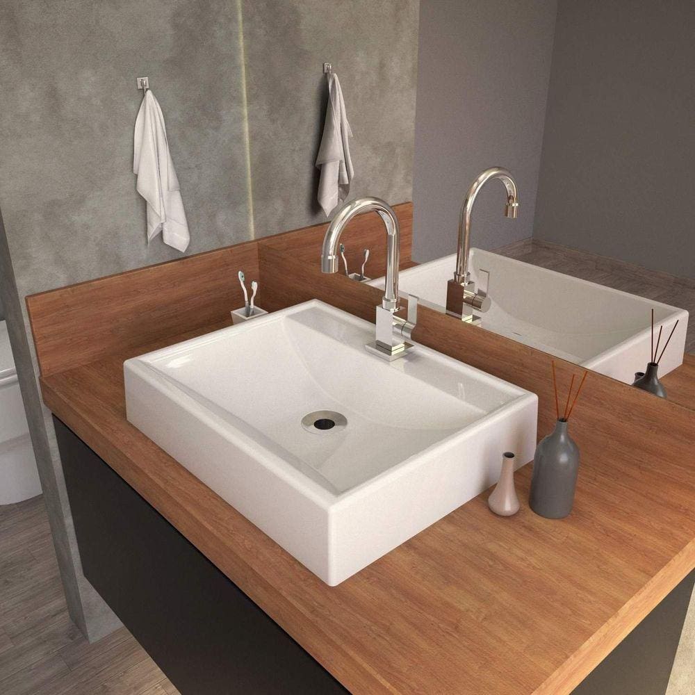 Cuba para Banheiro Rt49W Retangular Compace Branco