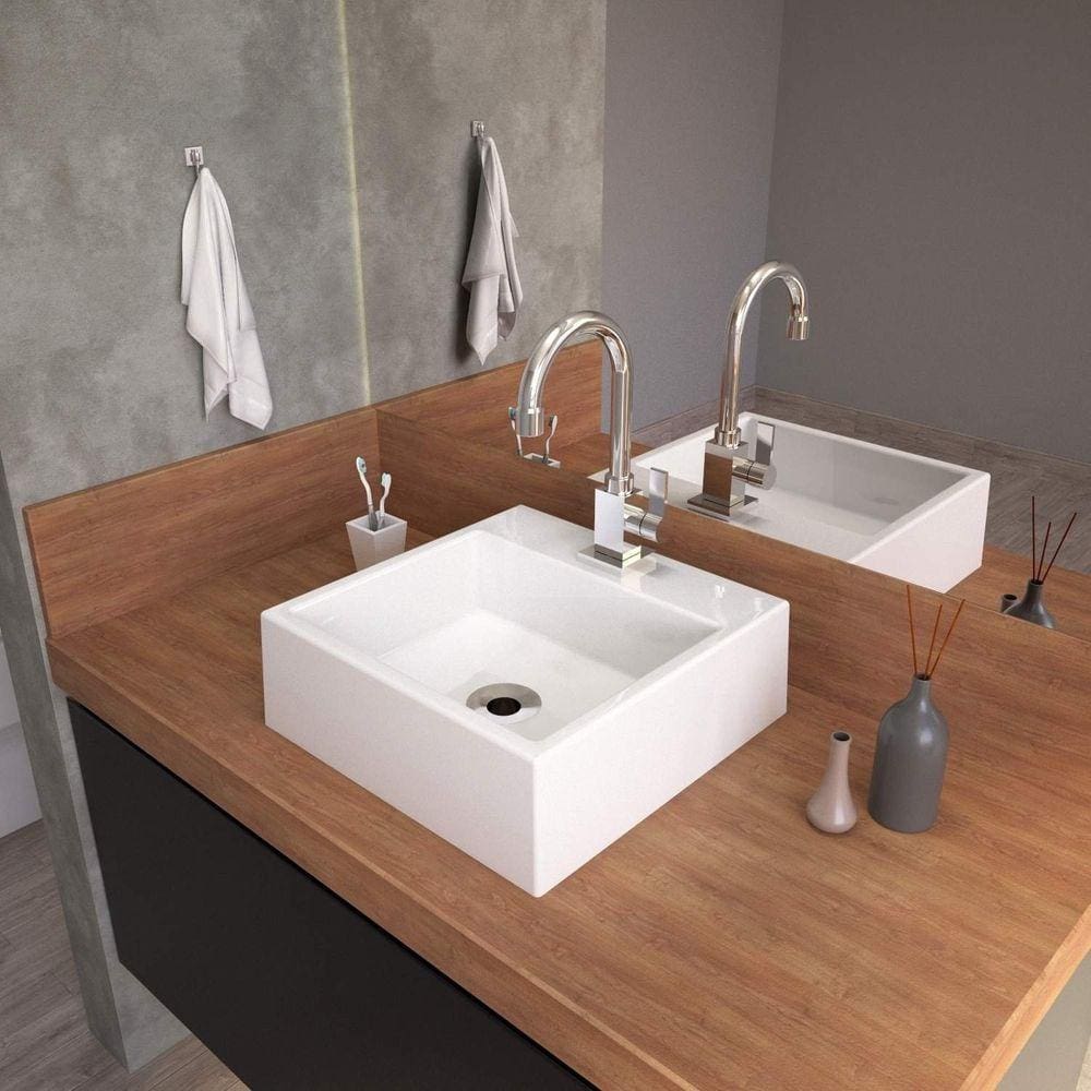 Cuba para Banheiro Q355W Quadrada Compace Branco