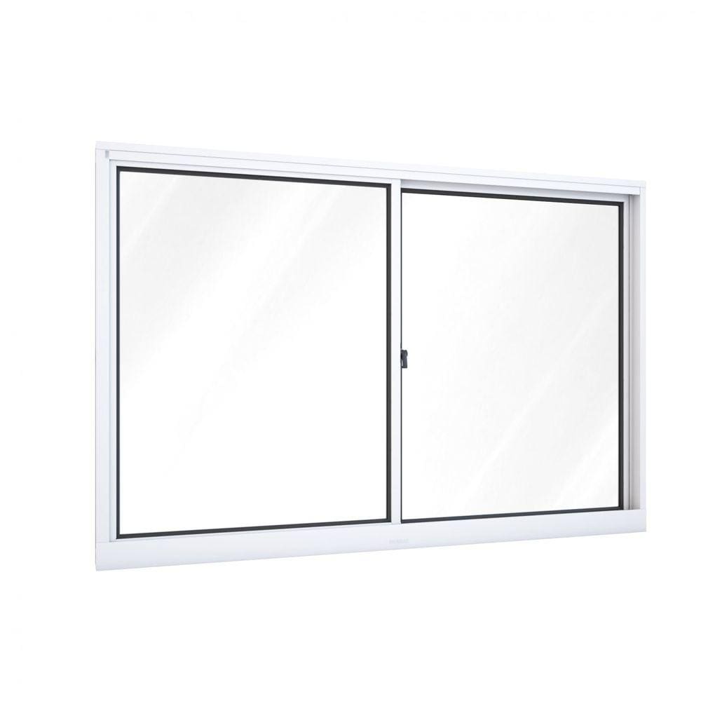 Janela de Alumínio de Correr 100x150cm 2 Folhas Riobras Branco