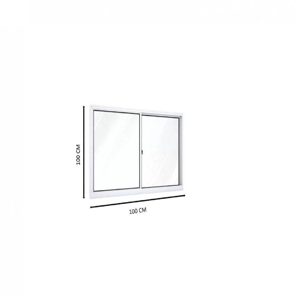 Janela de Alumínio de Correr 100x100cm 2 Folhas Riobras Branco