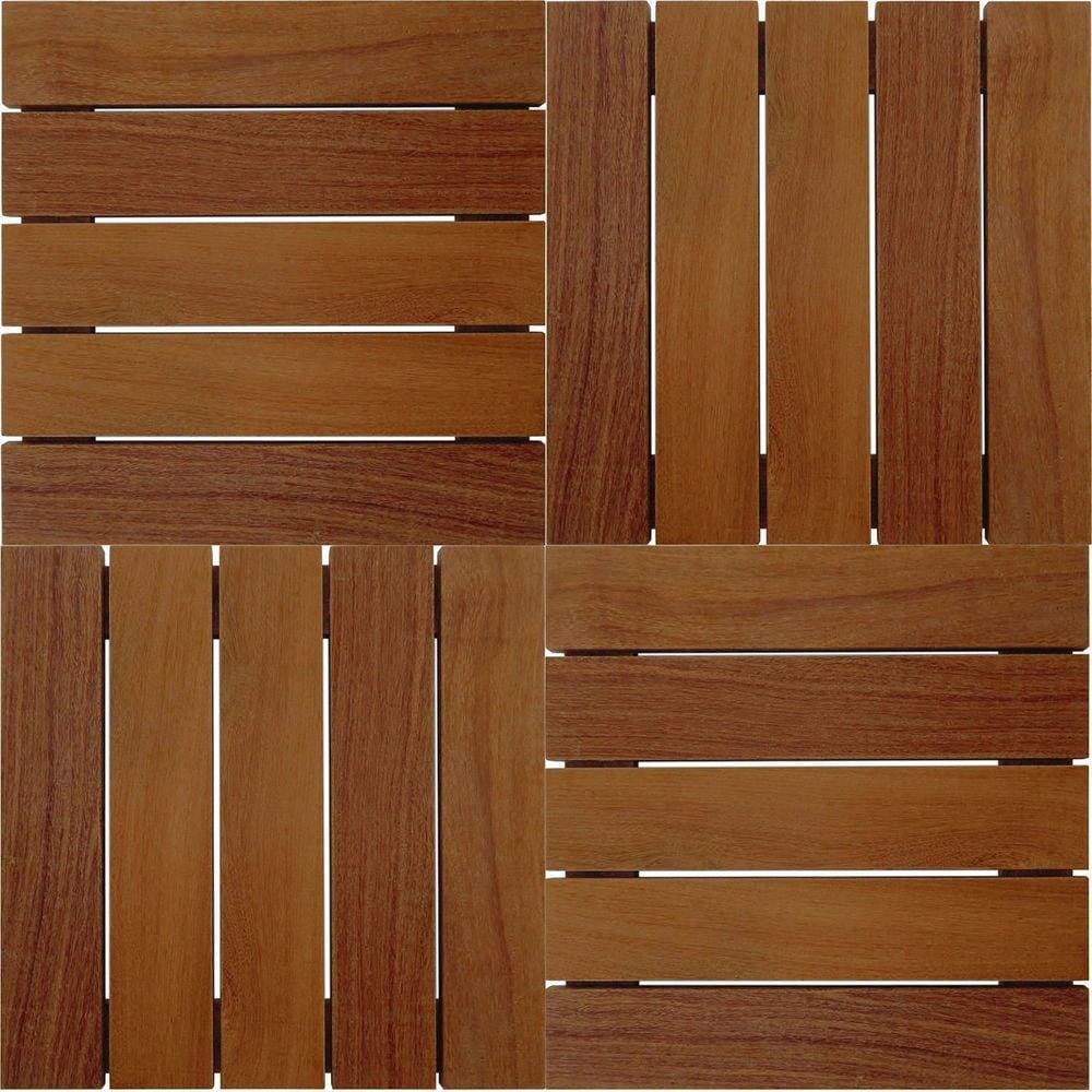 Kit Deck em Placa de Madeira Modular 50x50cm com 12 Placas MaderSilva Cumaru