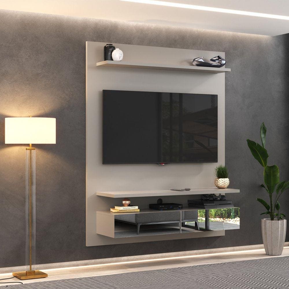 Painel para TV até 55 Polegadas 2 Gavetas Espelhadas Bp1060e Foscarini Nude
