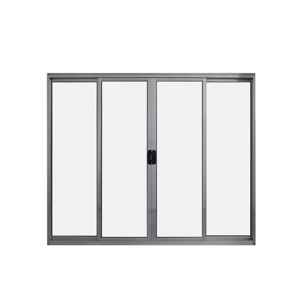 Janela de Alumínio de Correr 100x150cm 4 Folhas Hale Esquadrias Brilhante