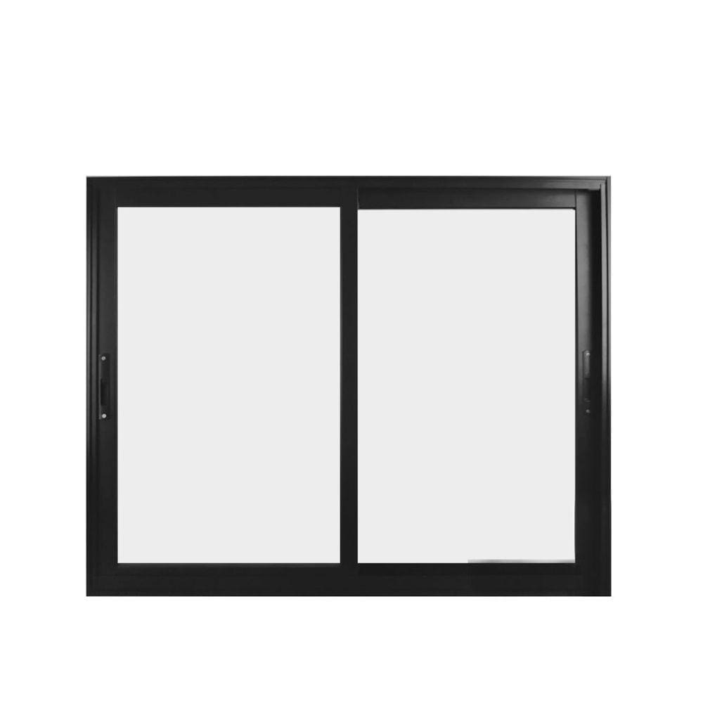Janela de Alumínio de Correr 100x120cm 2 Folhas Suprema Hale Esquadrias Preto