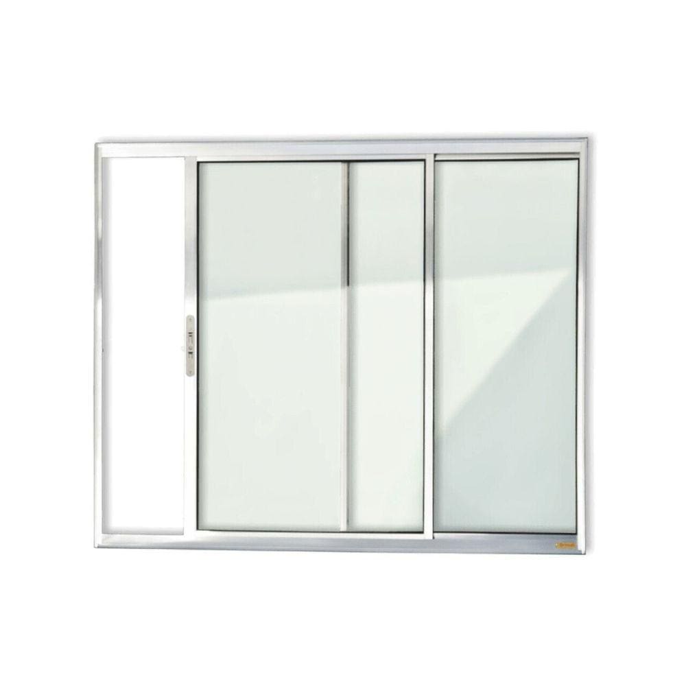 Janela Confort 2 Folhas Vidro Liso 80cm x 80cm Brimak Brilhante