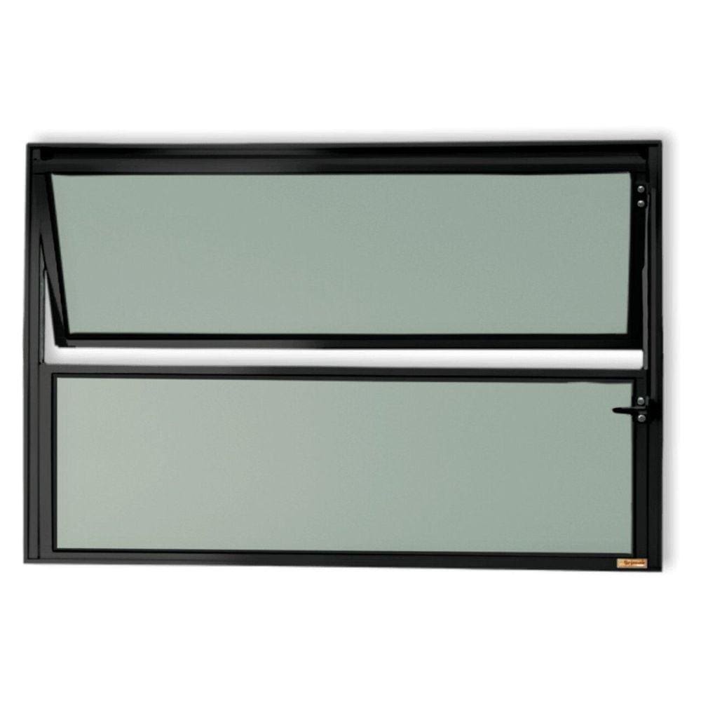 Janela de Alumínio Basculante 40x40cm Vidro Mini Boreal Master Brimak Preto