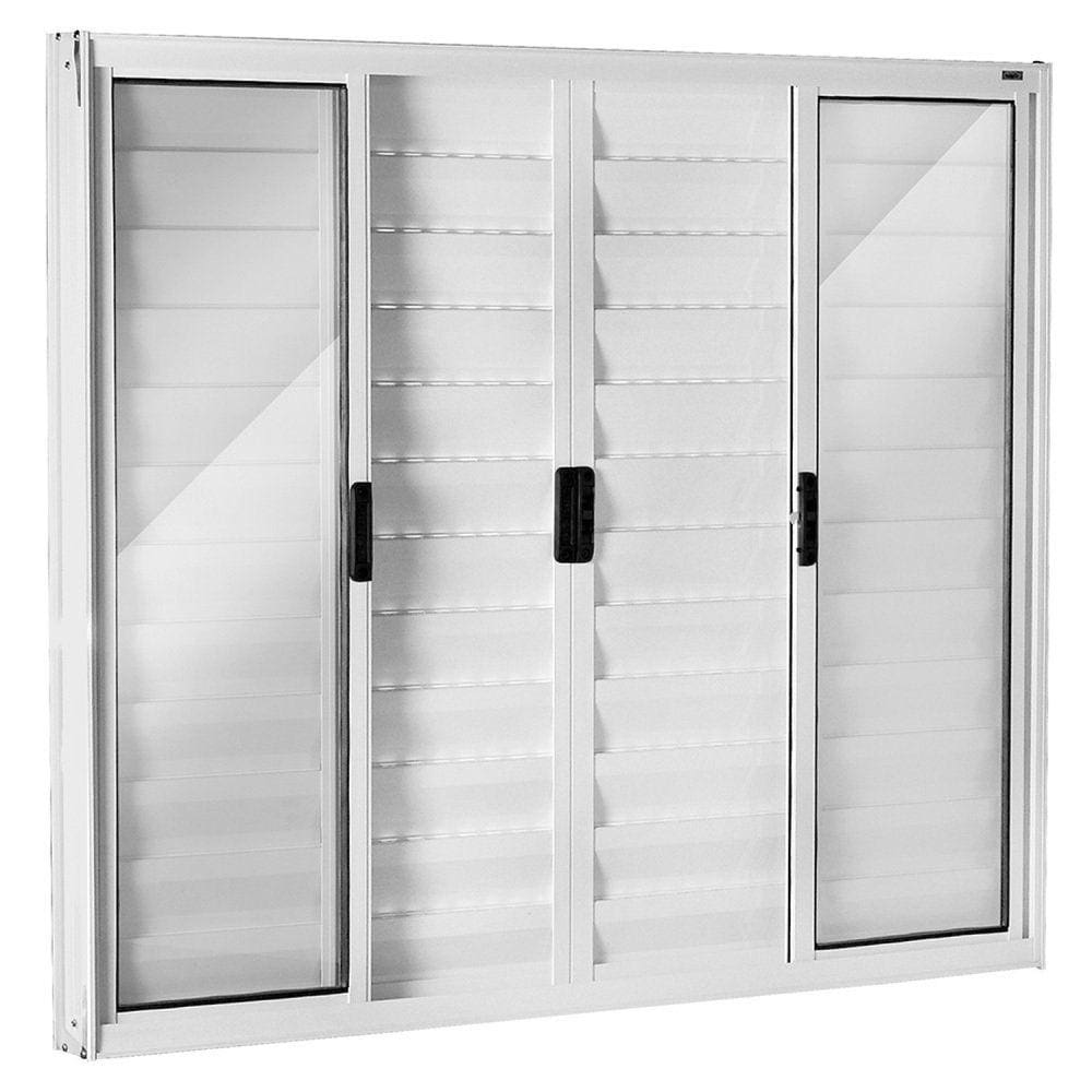 Janela Veneziana 6 Folhas Central 120x200cm Ecosul Esquadrisul