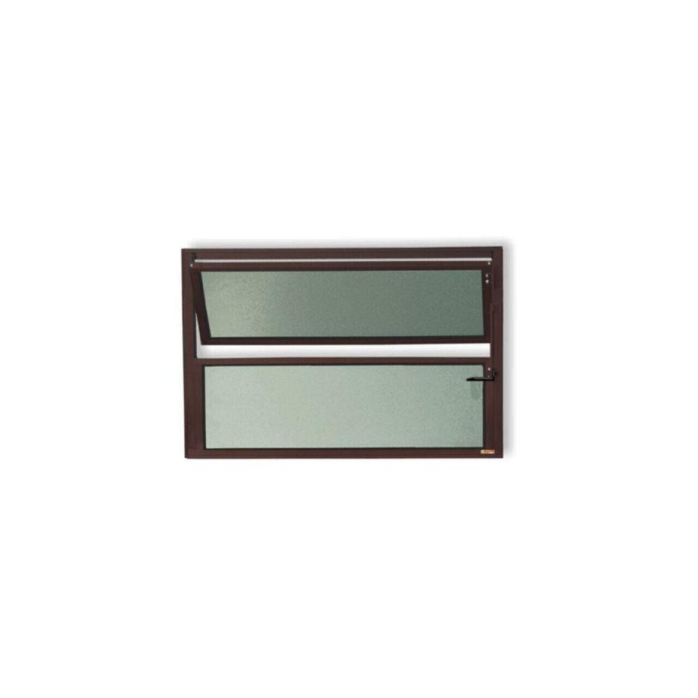 Janela de Alumínio Basculante 40x80cm Vidro Mini Boreal Plus Brimak Corten