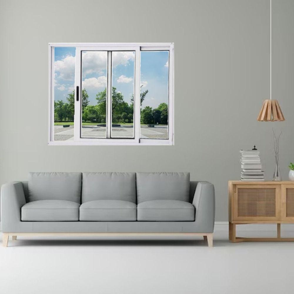 Janela Vitrô de Alumínio 2 Folhas 100 x 120cm Linha 25 Esquadrias Bergame Branco