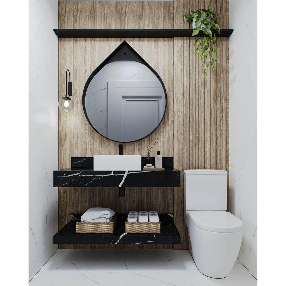 Prateleira em Porcelanato para Banheiro 60/80/100cm Darabas Agardi Preto