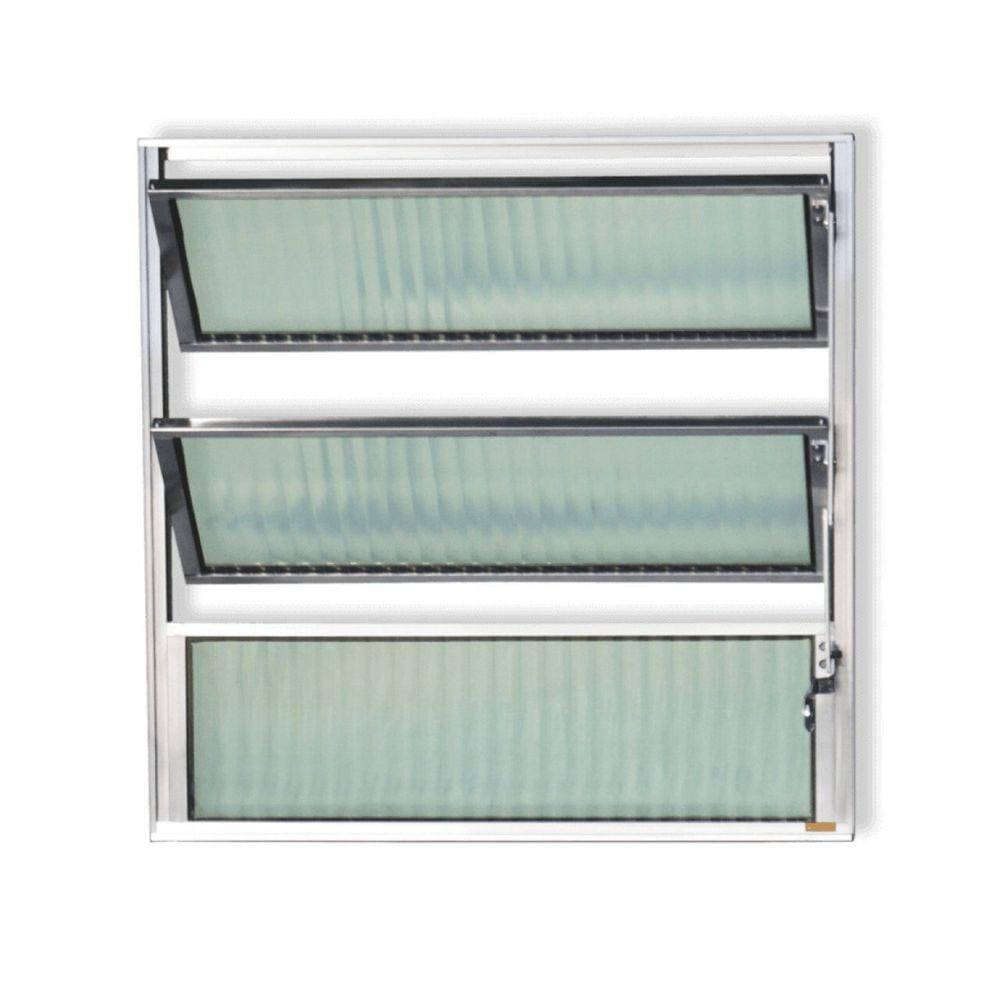 Janela de Alumínio Basculante 2 Seções 80x120cm Vidro Mini Boreal Plus Brimak Preto