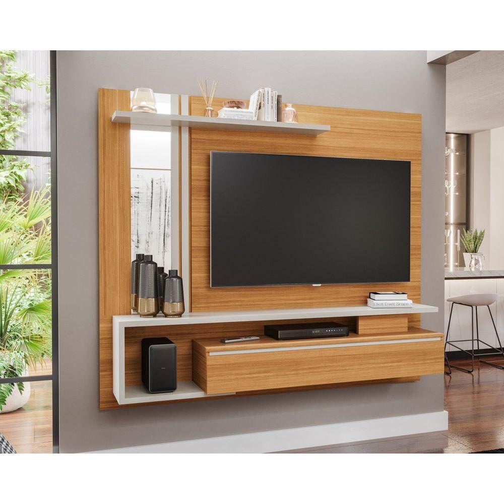 Painel para TV até 60 Polegadas Roma Espresso Móveis Marrom/Off White
