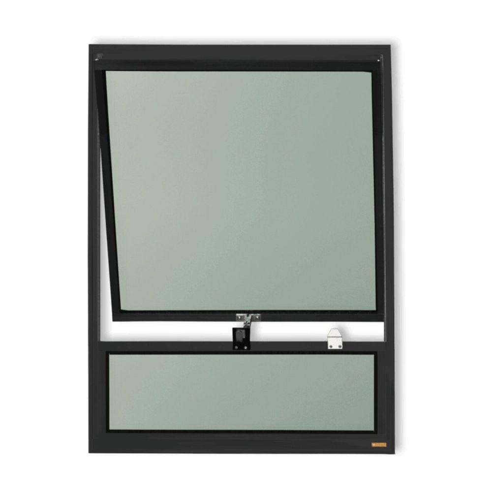 Janela de Alumínio Maxim-Ar com Bandeira 80x60cm Vidro Mini Boreal Plus Brimak Preto