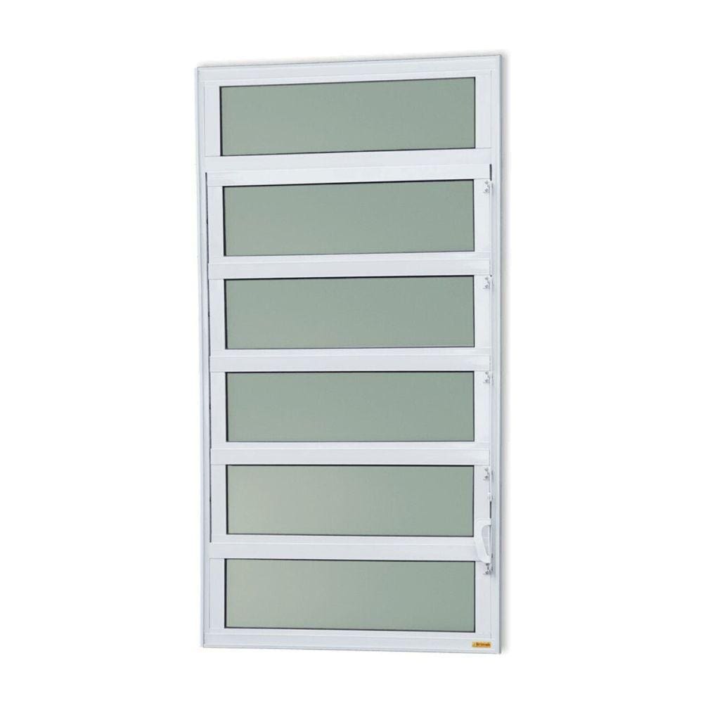 Janela de Alumínio Basculante 120x60cm Vidro Mini Boreal Elite Brimak Branco