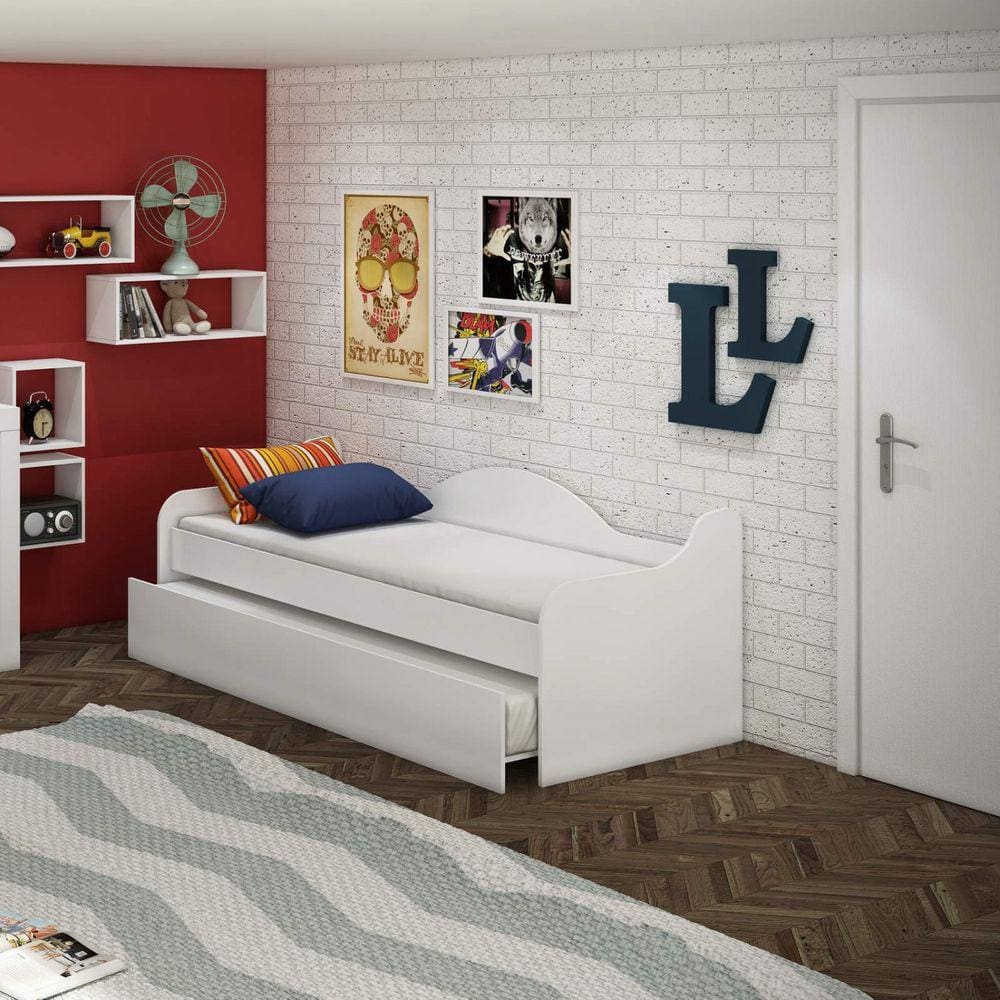 Bicama Solteiro 7014 Espresso Móveis Branco