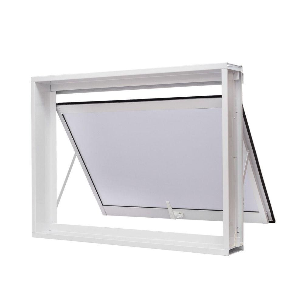 Janela de Aço Maxim-Ar 60x80cm Vidro Boreal Qualitysol Ramassol Branco