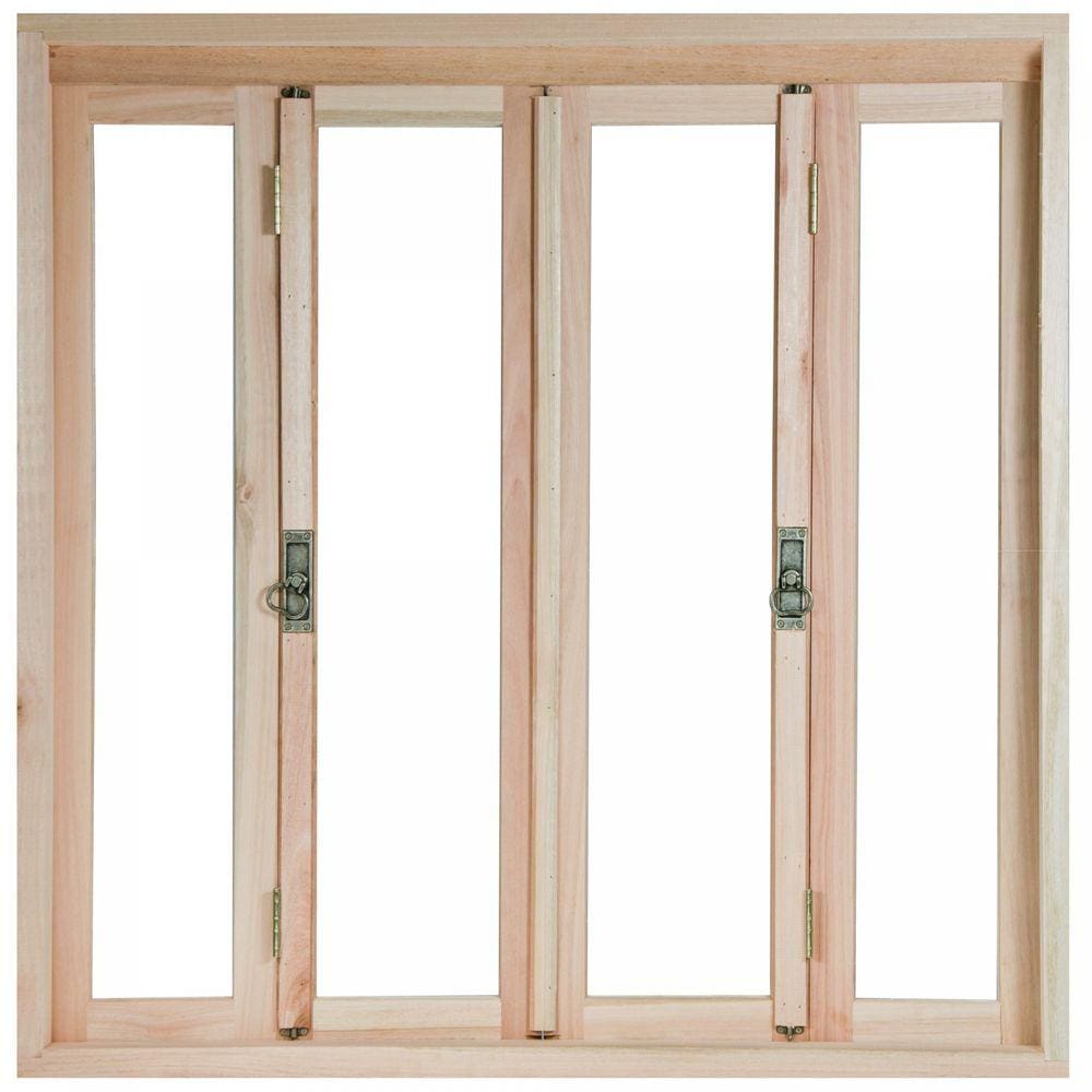 Janela de Madeira Pantográfica 120x180cm Com Caixilho 9,4cm EWK 386 Rondosul Marroml