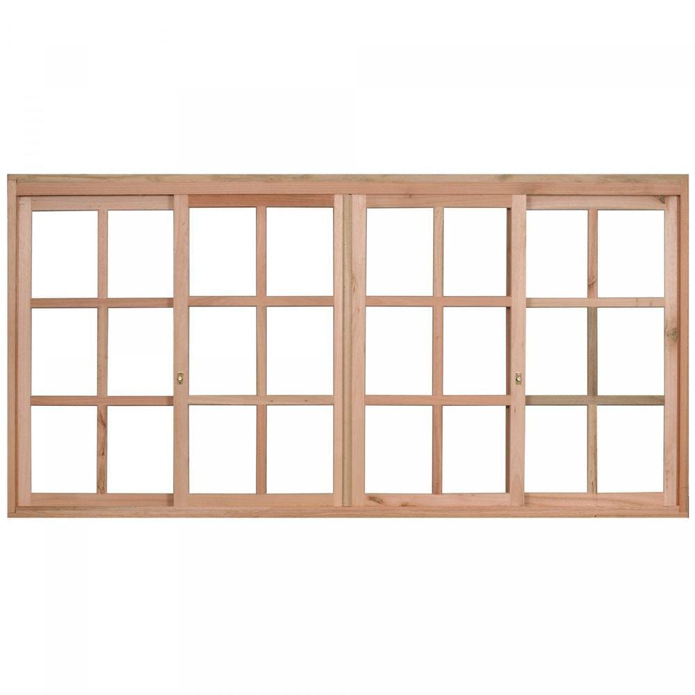 Janela de Madeira de Correr 120x240cm Com Caixilho 9,4cm EWK 394 Rondosul Marroml