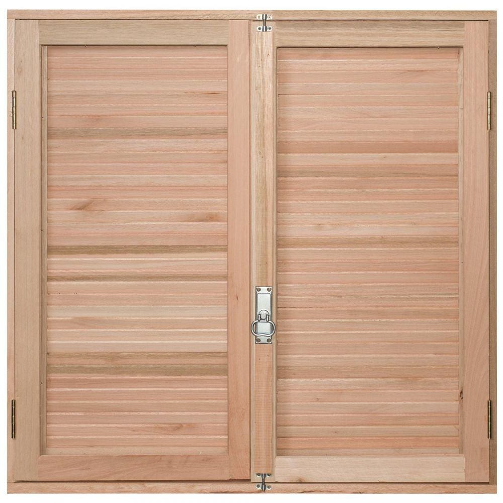 Janela de Madeira Veneziana 120x140cm Com Caixilho 8,5cm EWK 140 Rondosul Marroml