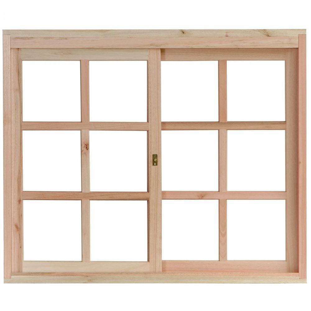 Janela de Madeira de Correr 100x100cm Com Caixilho 9,4cm EWK 390 Rondosul Marroml