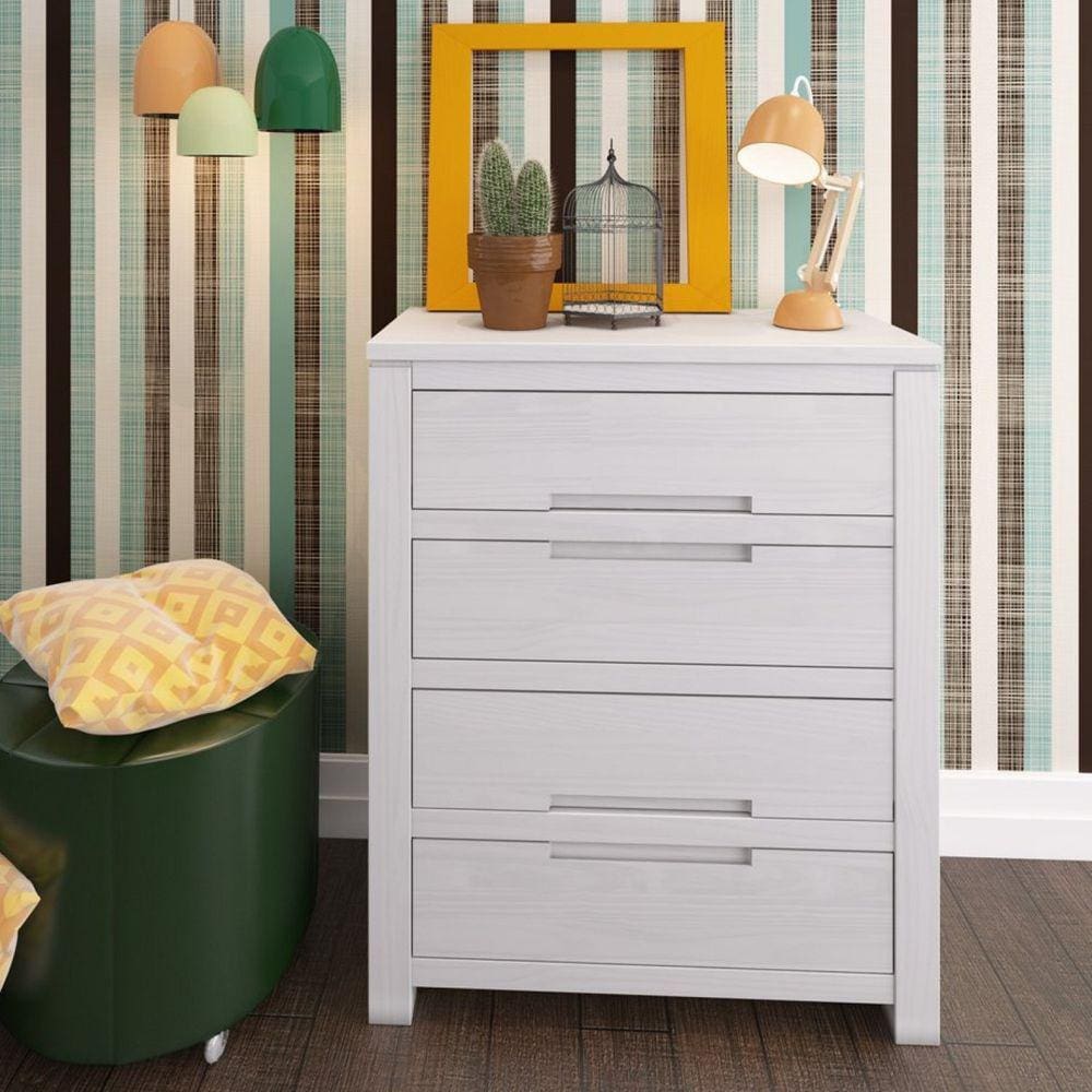 Cômoda 4 Gavetas Madeira Maciça Madma ArteMobili Branco
