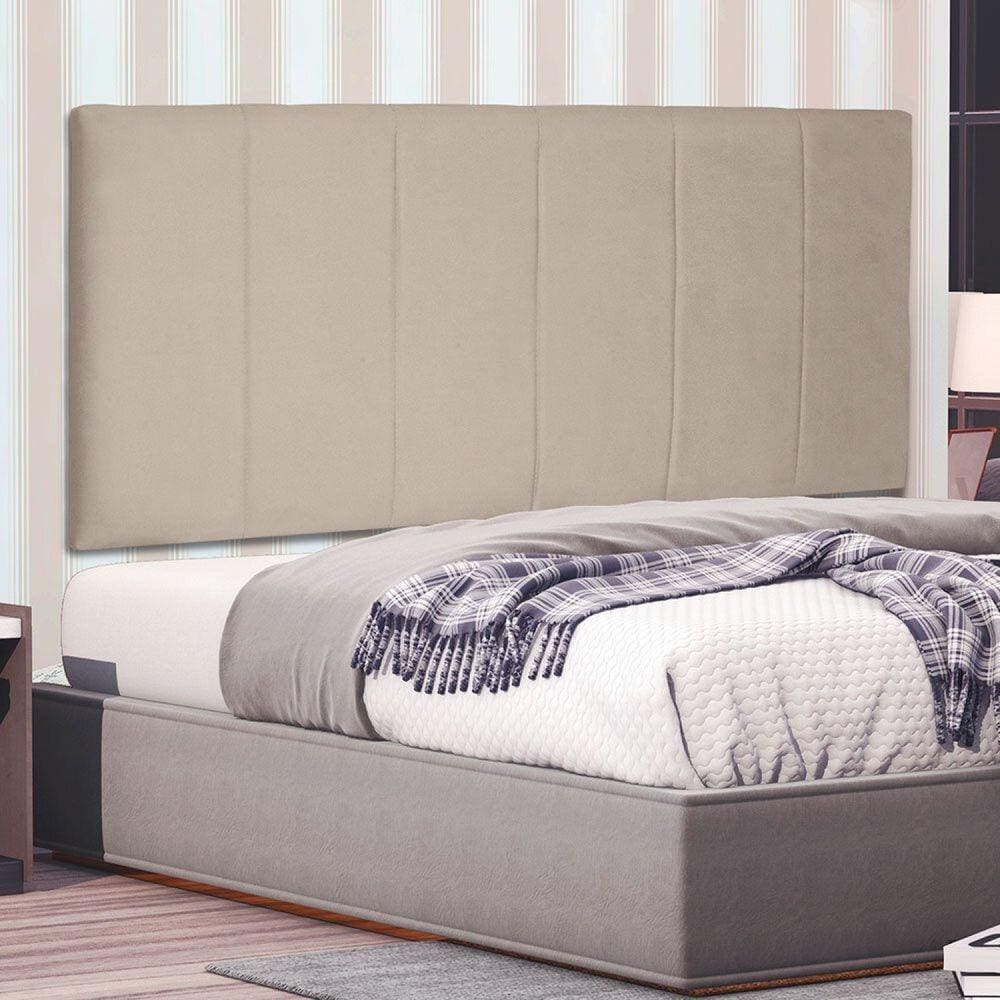Cabeceira Suspensa King 195cm Suede Ravenna Spezzia Bege