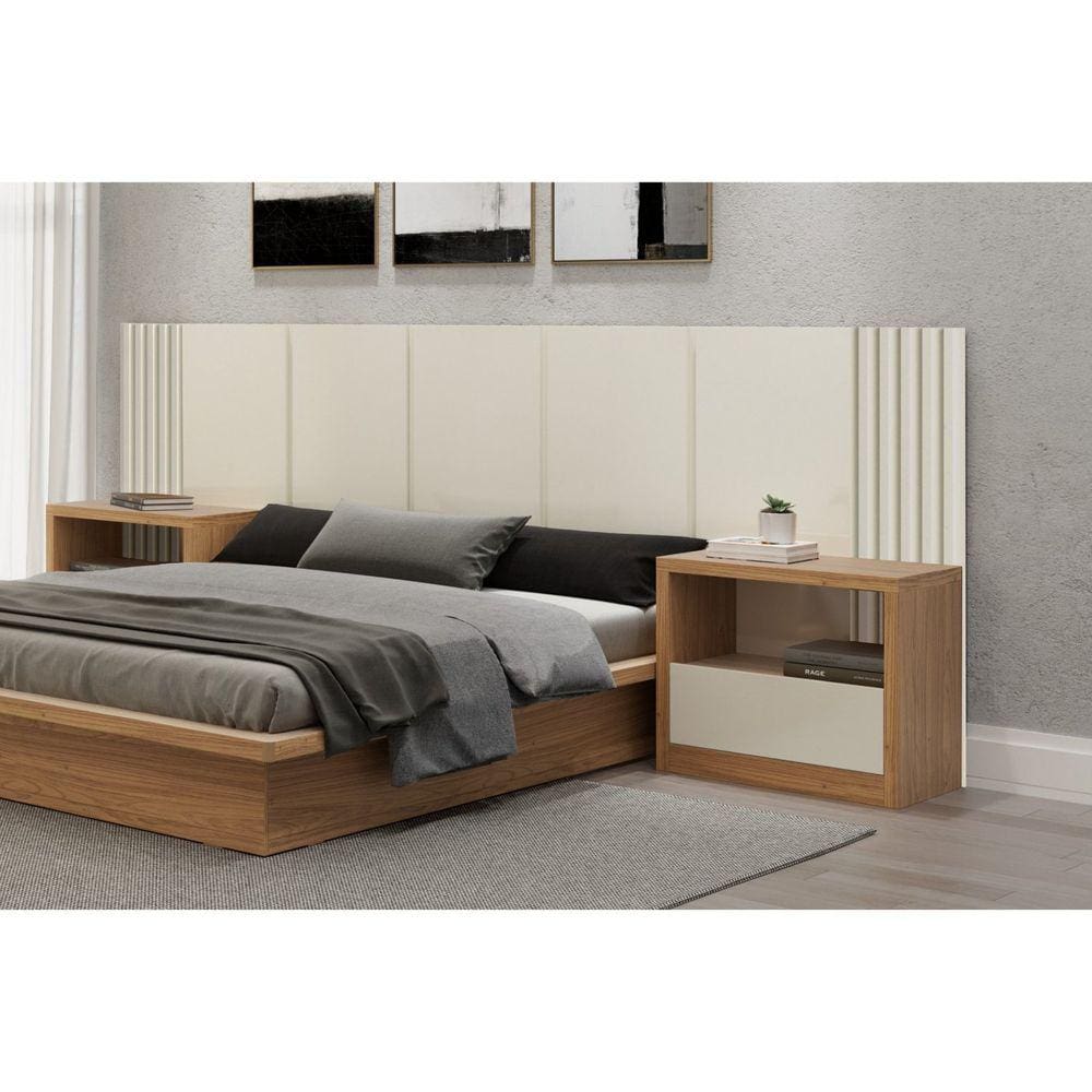 Cabeceira Casal Queen 300x120cm em MDF Dalla Costa Off White