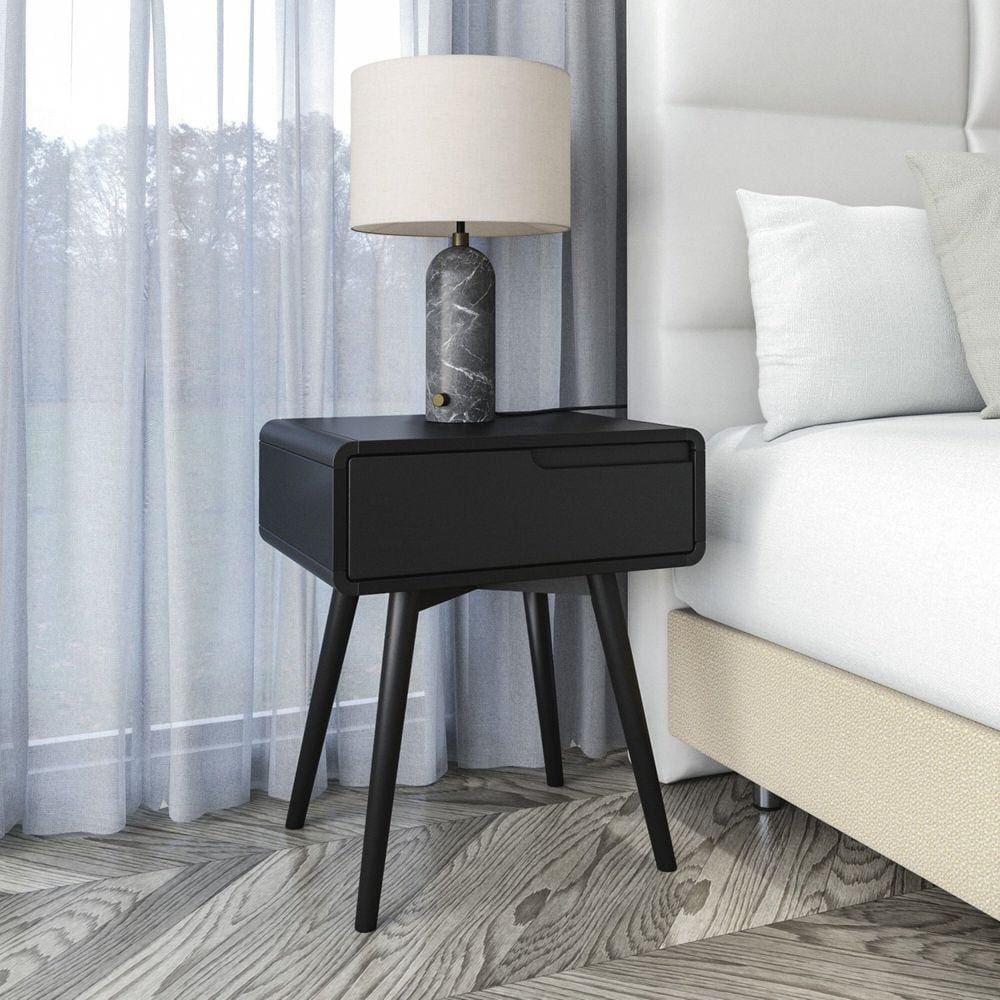 Mesa de Cabeceira Esquerda com Pés Kairos Preto