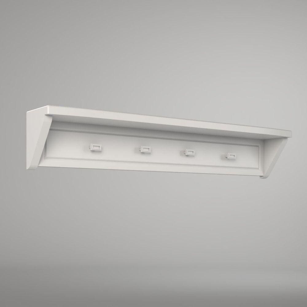 Prateleira Infantil com 4 Cabideiros 100cm Tudor Timber Branco