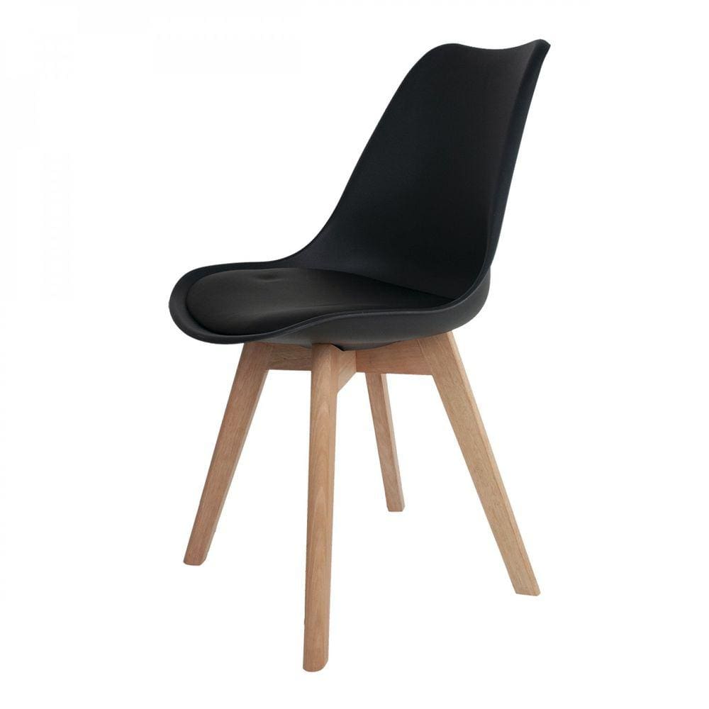 Cadeira Base em Madeira Saarinen Wood Preto