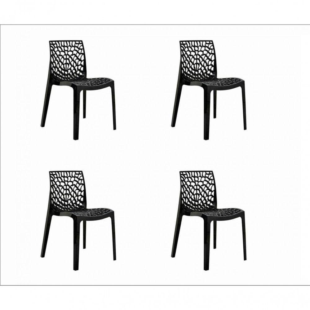 Conjunto 4 Cadeiras Gruv Rivatti Móveis Preto