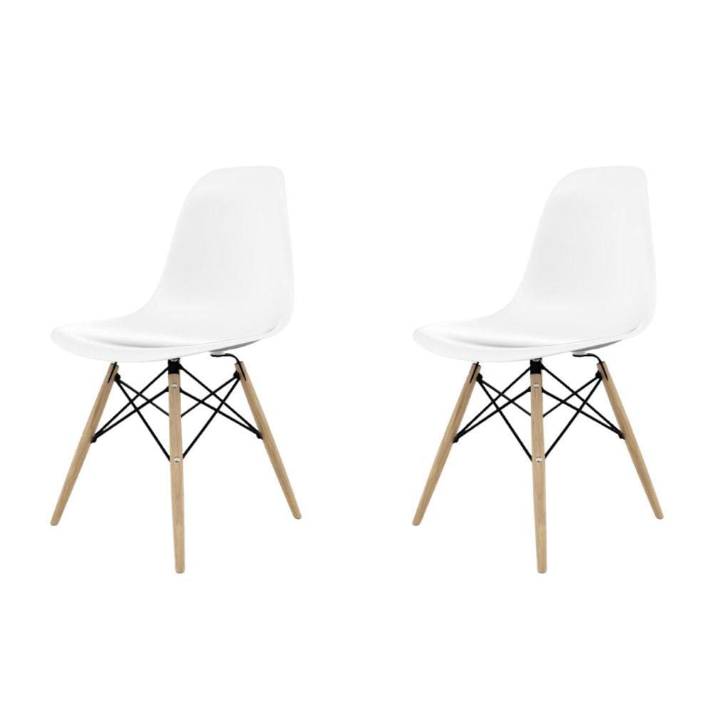 Kit 2 Cadeiras para Sala de Jantar Eames PP Branco