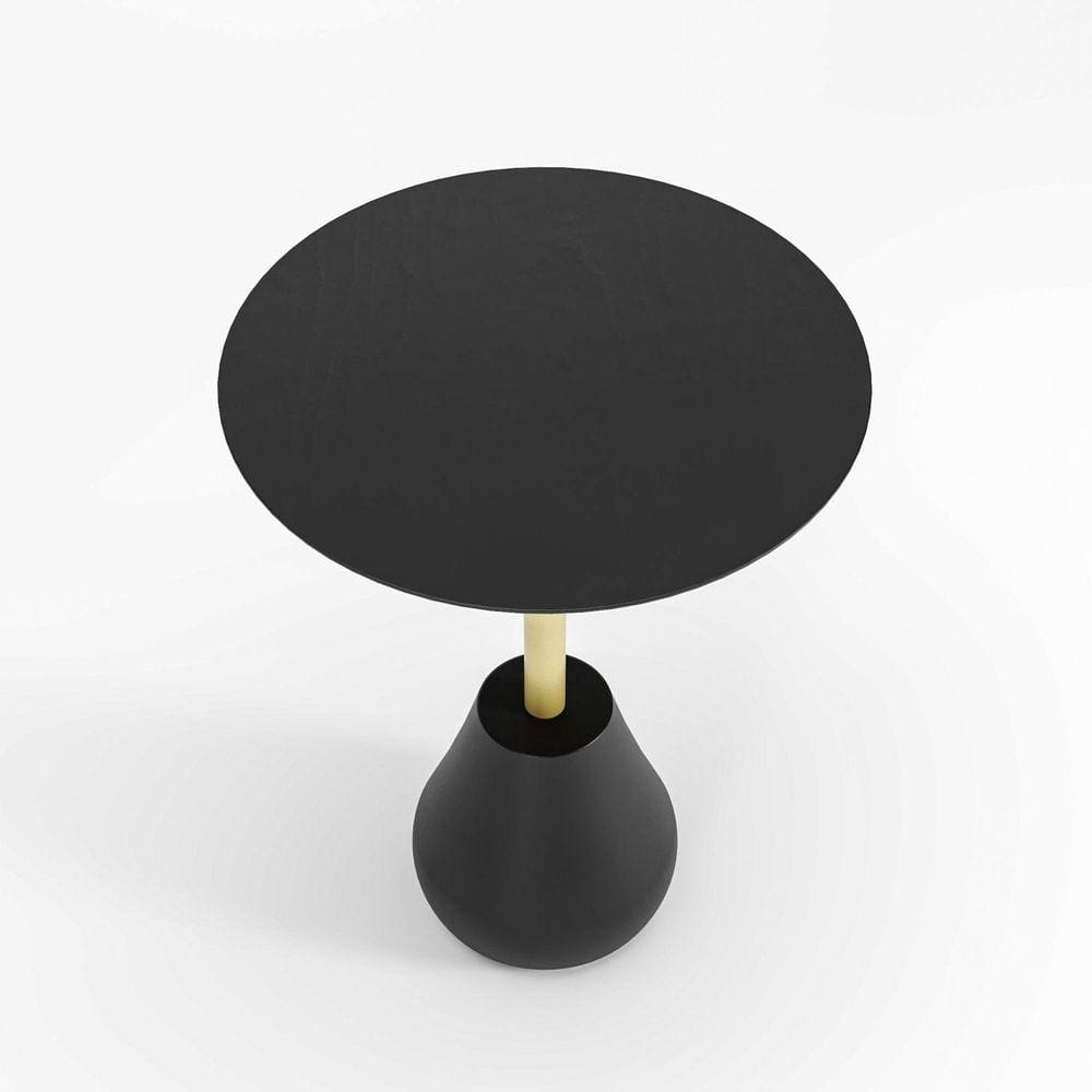 Mesa Auxiliar para Sala de Estar Duna Alta Preto/Dourado