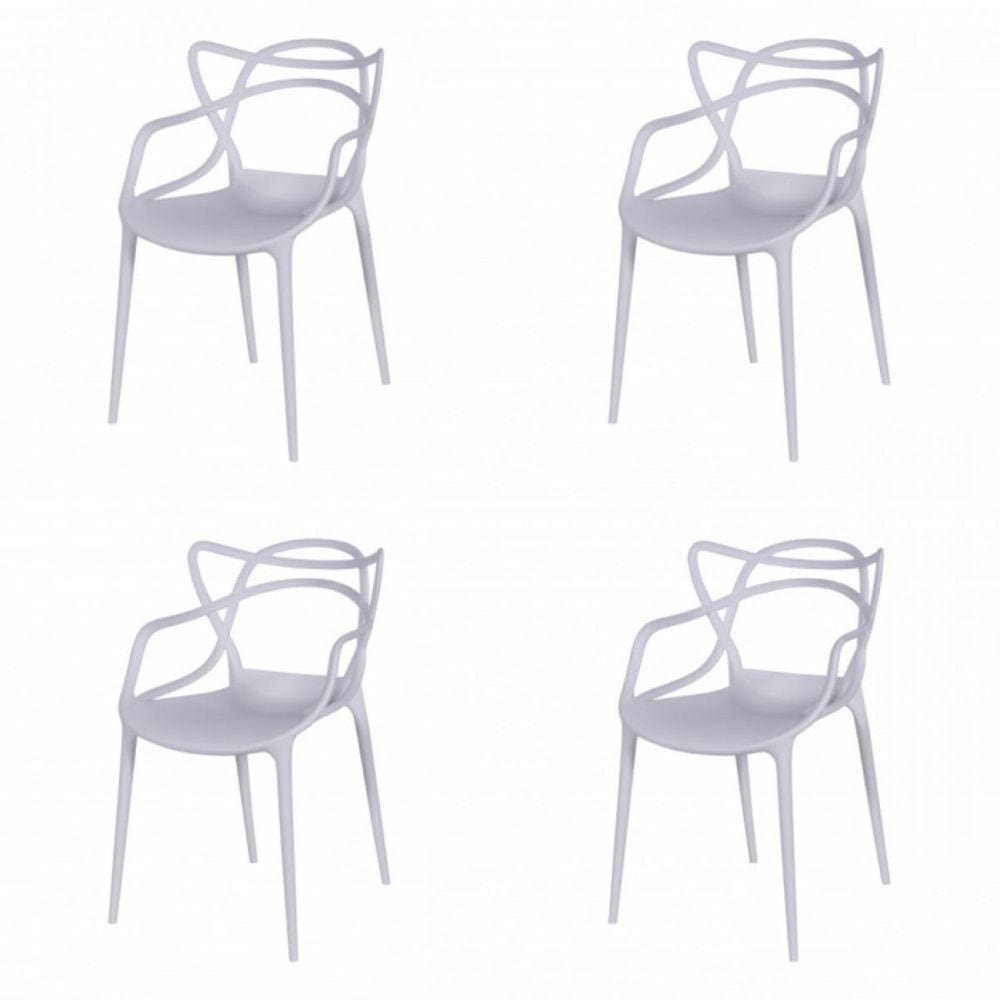 Kit 4 Cadeiras Allegra Solna OR Design Branco