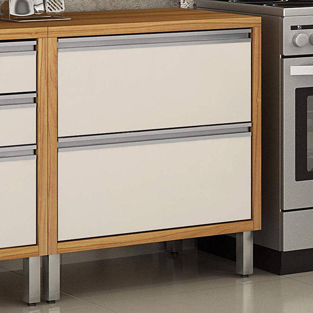 Balcão para Cozinha 1 Porta 1 Gaveta Jade Chf Carvalho/Off White