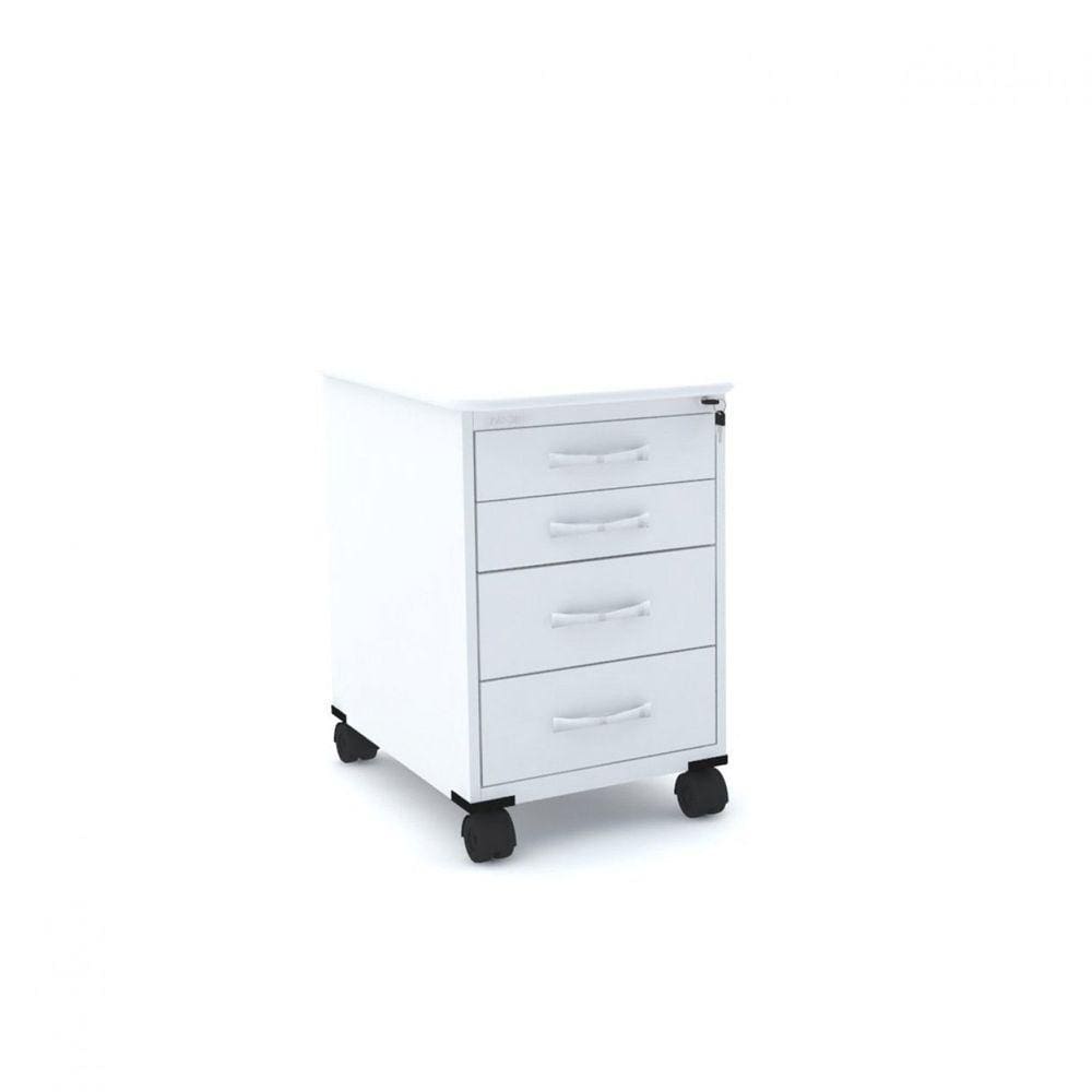 Gaveteiro 4 Gavetas e Rodízios Maxxi Pandin Móveis Branco