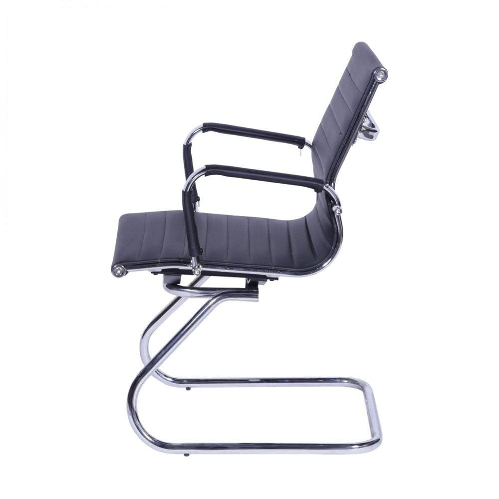 Cadeira para Escritório Interlocutor Base Fixa Esteirinha Sintético 3301 Or Design Preto