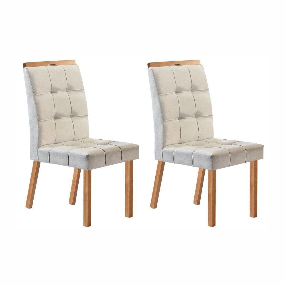 Conjunto com 2 Cadeiras 99,5x45,5x74,5cm Sophia Champagne
