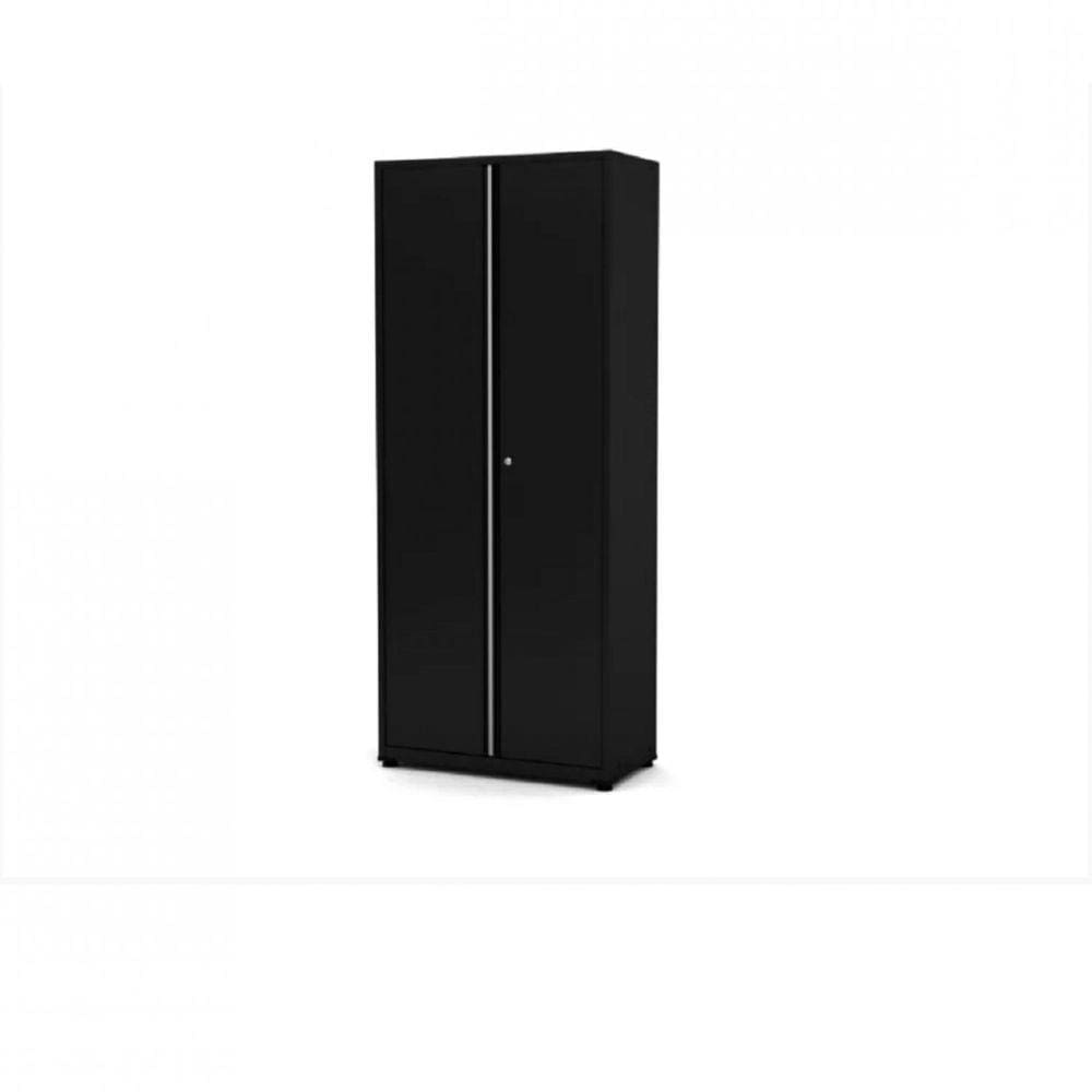 Armário 2 Portas Aço 4 Prateleiras AP409SL Pandin Móveis Preto