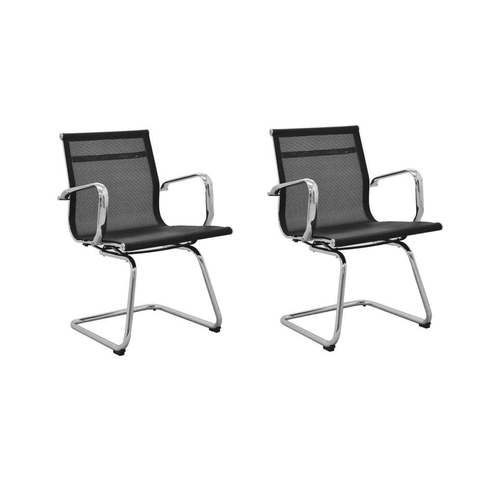 Conjunto 2 Cadeiras de Escritório Fixa Sevilha Preto