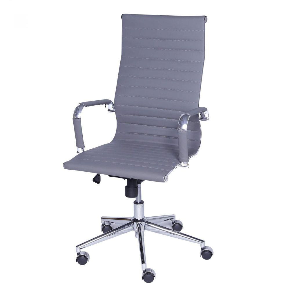 Cadeira para Escritório Presidente Esteirinha com Relax Sintético 3301 Or Design Cinza
