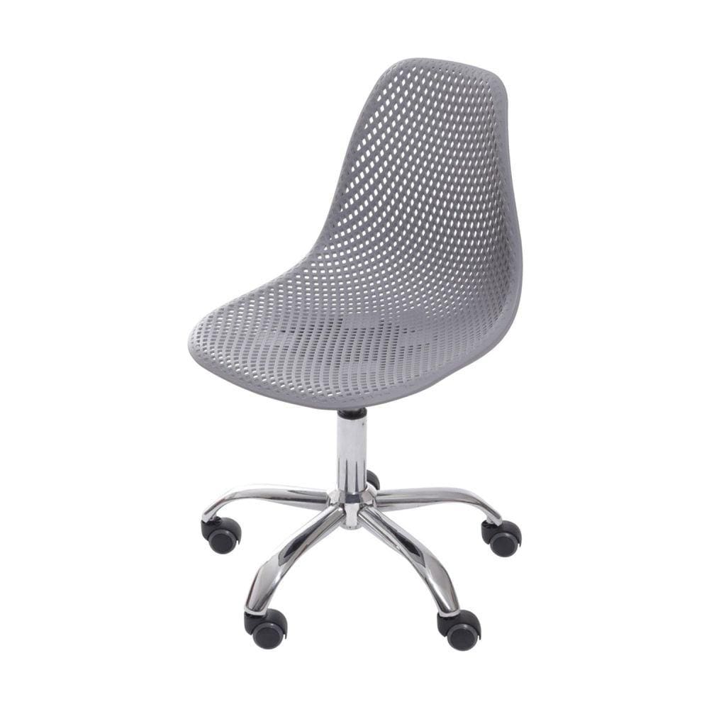 Cadeira para Escritório Eames Colméia Secretária Decorativa 1119 Or Design Cinza/Cromado