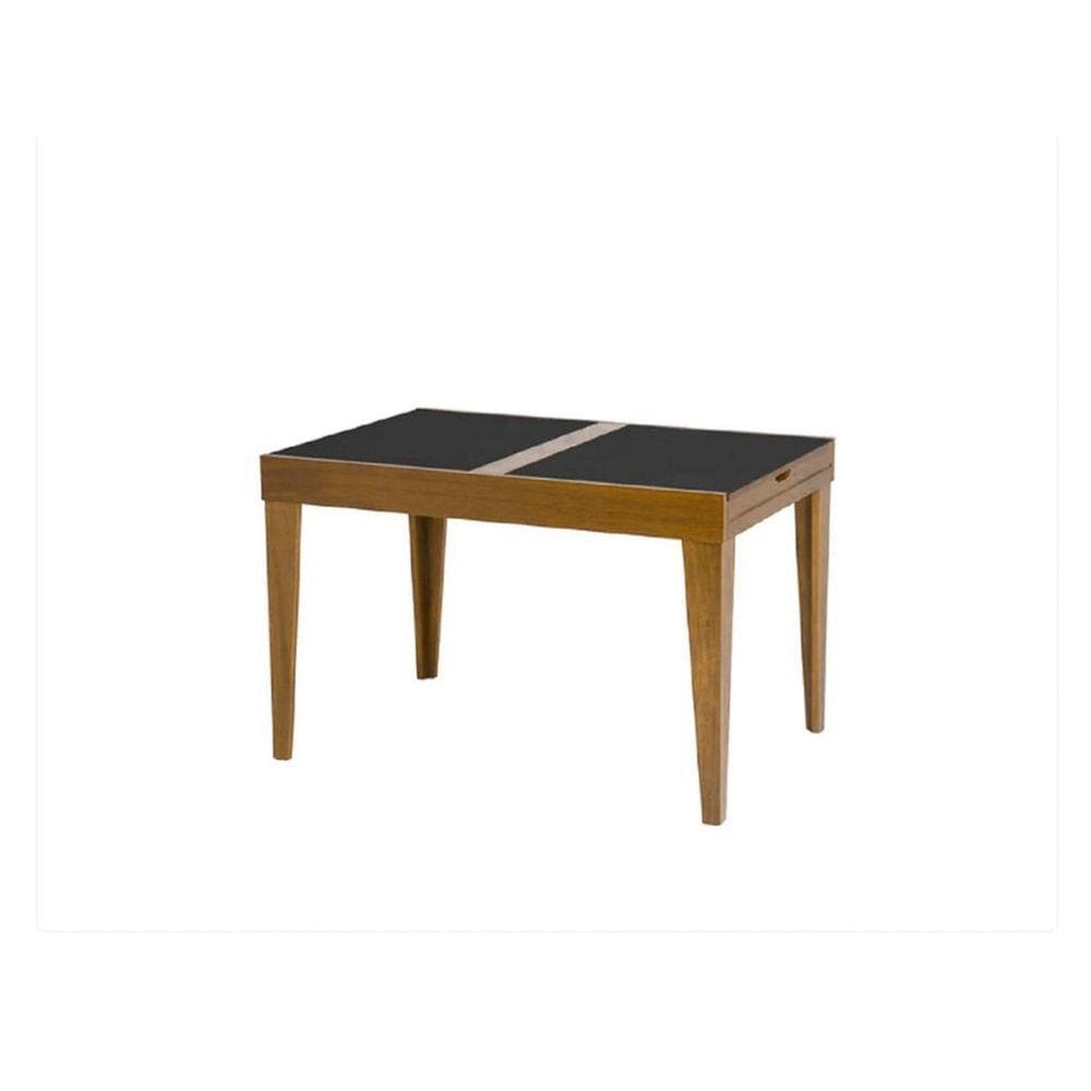 Mesa de Jantar Extensível Tampo de Vidro 120x80cm Paris Prime Mel