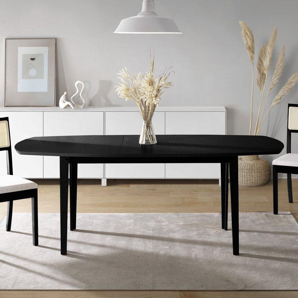 Mesa Extensível Oval 2,0m Aberta Tiê CabeCasa MadeiraMadeira Preto